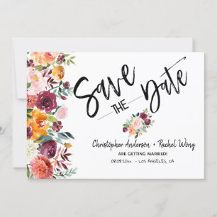 Invitación Floral Boho Peony Engagement Photo Save the Date