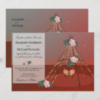 Floral Boho Rustic Desert Teepee / Boda Tipi