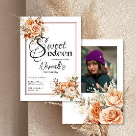 Invitación Floral Boho Sweet 16 Fiesta de cumpleaños