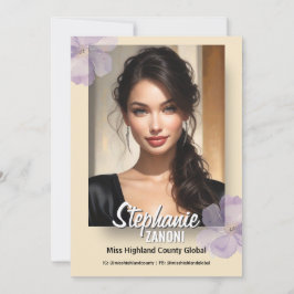 Invitación Floral Border Promotional Pageant Prints | QR Code