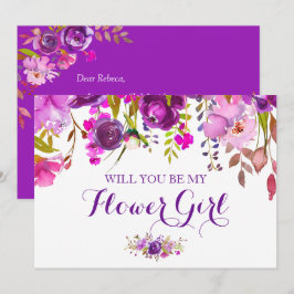 Invitación Floral borgoñona será mi carta de chica flor