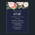 Invitación Floral Botánica 60º cumpleaños<br><div class="desc">Más invitaciones florales de cumpleaños en la Pequeña Tienda Bayleigh!</div>