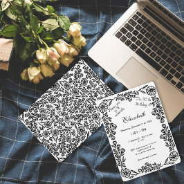 Invitación Floral Botánica Blanca y Negra 30 cumpleaños