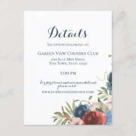 Invitación Floral botánica de Borgoña y Jardín Azul