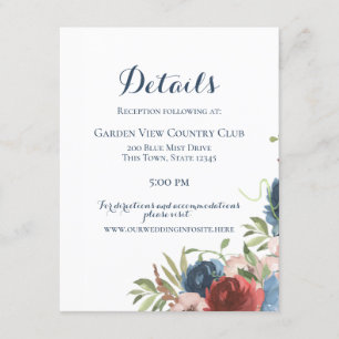 Invitación Floral botánica de Borgoña y Jardín Azul