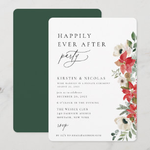 Invitación Floral Botánica De Invierno Feliz Desde El Fiesta
