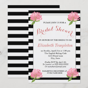 Invitación Floral Botanical Moderno Pattern Bridal Shower Car