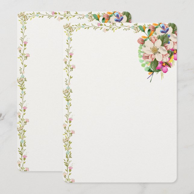 Invitación Floral Bouquet Blank (Anverso / Reverso)