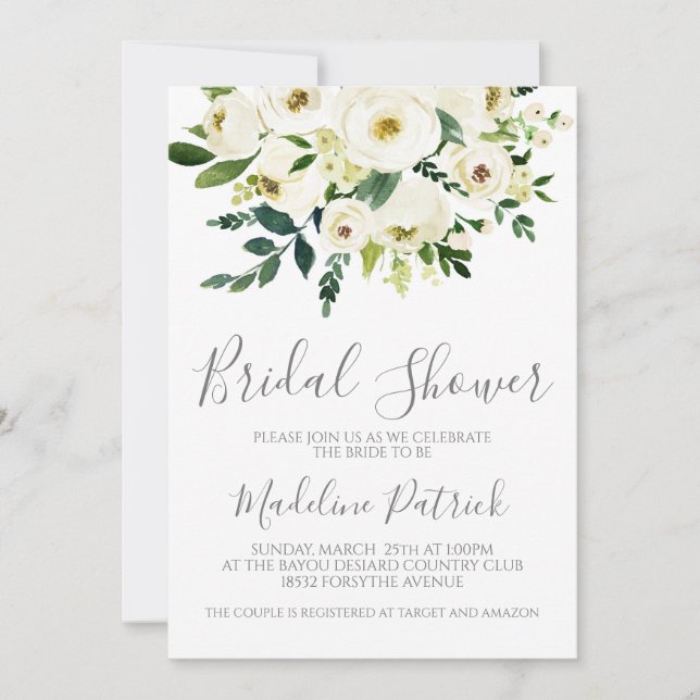 Invitación Floral Bouquet Bridal Shower (Anverso)