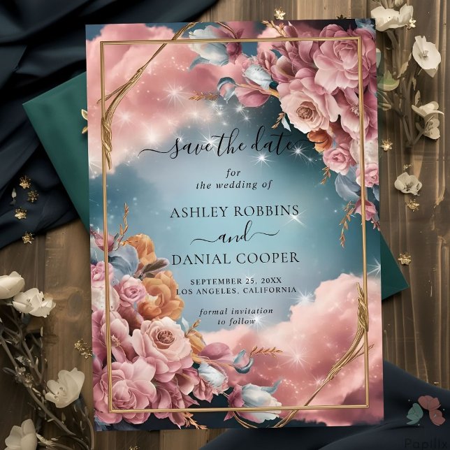 Invitación Floral Bouquet Buena Selección Lujo Guardar La Fec (Subido por el creador)