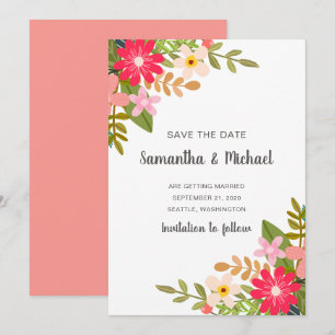 Invitación Floral Bouquet Save the Date