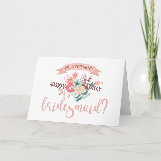 Invitación Floral Bouquet, ¿Serás Mi Novia? (Anverso)