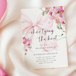 Invitación Floral Bow She's Tying The Knot Bridal Shower