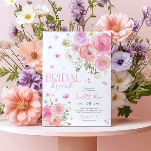 Invitación Floral Bridal Brunch Love In Bloom Purple