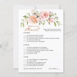 Invitación Floral Bridal Phone juego/Boda Scramble
