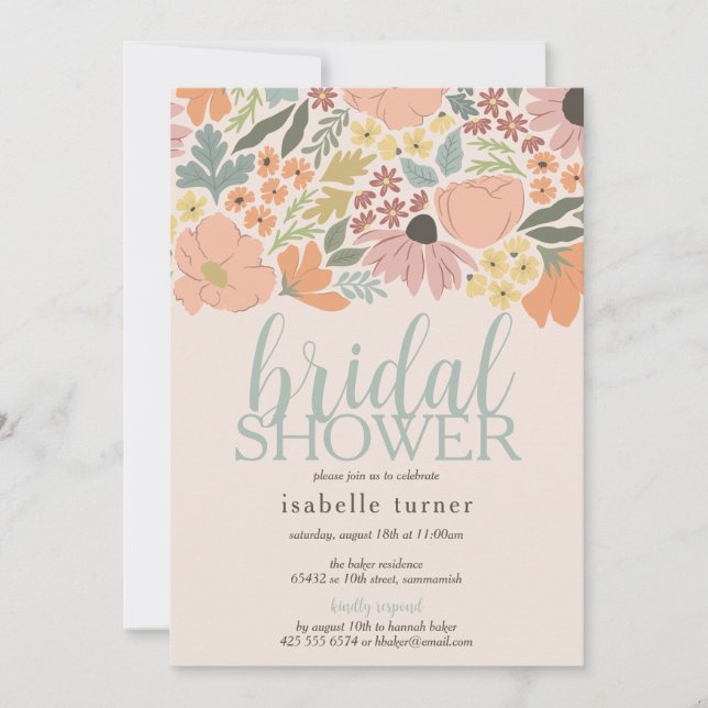 Invitación Floral Bridal Shower (Anverso)