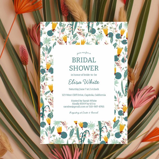 Invitación Floral Bridal Shower Cute Spring Garden PERSONALIZ (Floral Bridal Shower Cute Spring Garden CUSTOM Invitation
)
