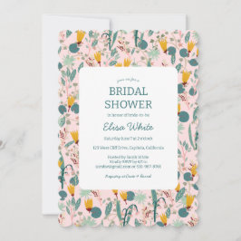 Invitación Floral Bridal Shower Cute Spring Garden PERSONALIZ