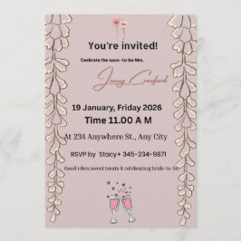 Invitación Floral Bridal Shower Invitation | Custom Name & De