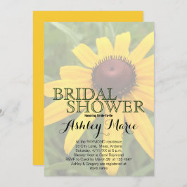 Invitación Floral Bridal Shower Single Rudbeckia Photo Person
