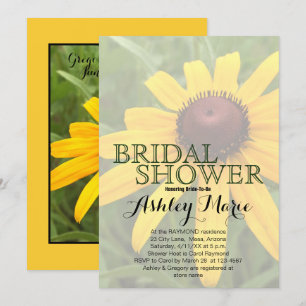 Invitación Floral Bridal Shower Single Rudbeckia Photo Person