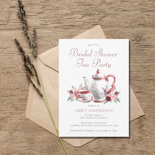 Invitación Floral Bridal Shower Tea Fiesta