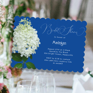 Invitación Floral Bridal Shower White Hydrangea