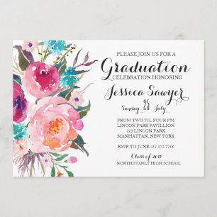 Invitación floral brillante de la fiesta de