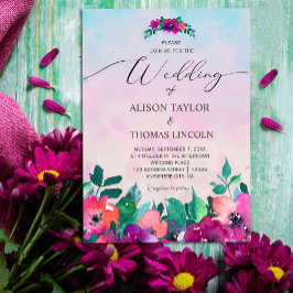 Invitación floral brillante y audaz