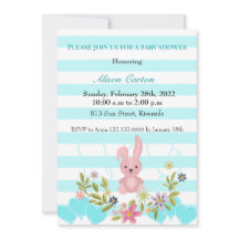 Floral Bunny franjas verde azuladas blancas y azul