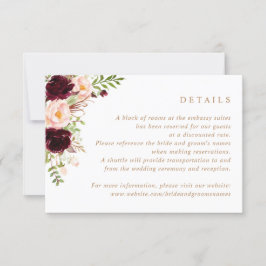 Invitación Floral Burgundy Rubor Greenery Boda Detalles