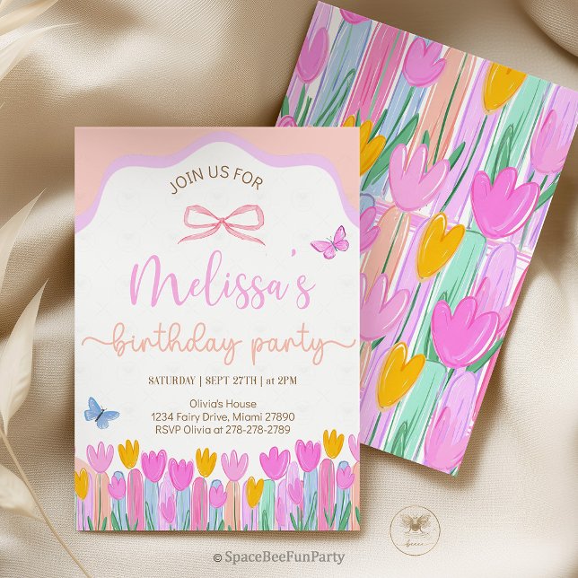 Invitación Floral Butterfly Birthday Party (butterfly invitation, floral birthday, garden party invite, wildflower invite, boho birthday, girls )
