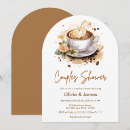 Invitación Floral Café Boda Parejas Ducha Bridal