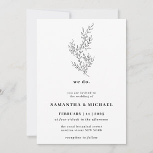 Invitación Floral Caída Boho Clear Indie Botanical we do sí