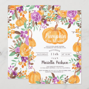 Invitación Floral Caída de calabaza acuática ducha de bebé