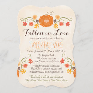 Invitación Floral Calabaza Caída Ducha de Novias