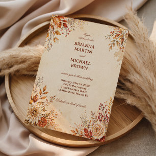 Invitación Floral Cálido de Otoño