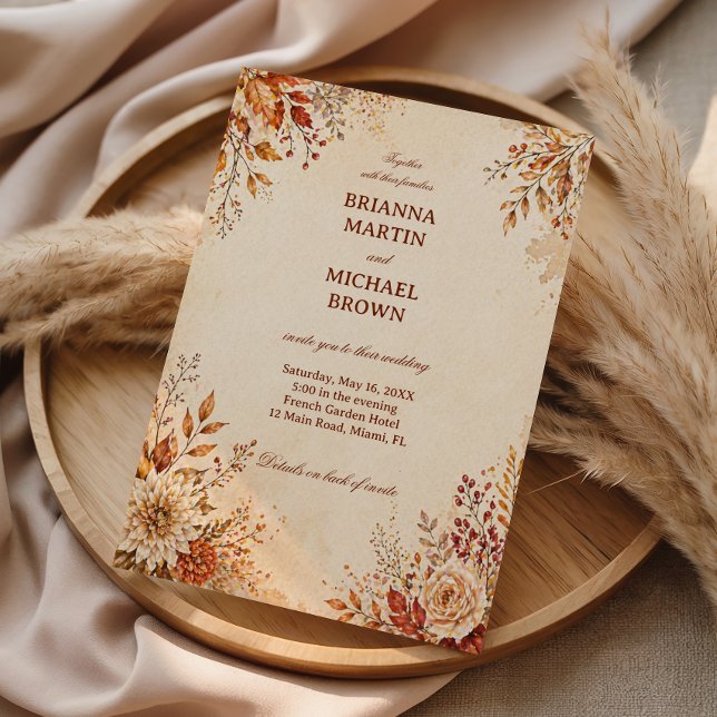 Invitación Floral Cálido de Otoño (Subido por el creador)