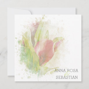 Invitación *~* Floral Calla Lily AR12 FOTO RSVP + Boda QR