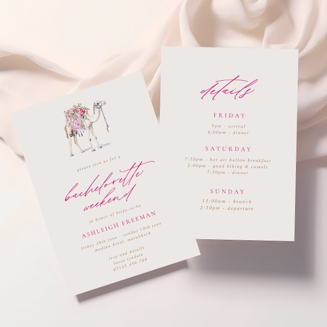 Invitación Floral Camello Marroquí Bachelorette Weekend (Subido por el creador)