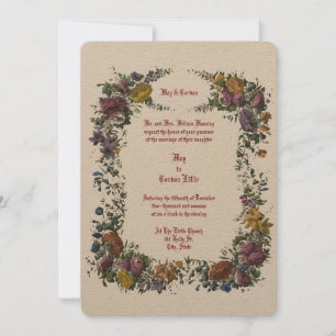 Invitación Floral Cartouche de la era victoriana