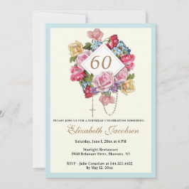 Invitación Floral católica de cumpleaños religiosa