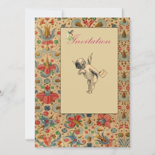 Invitación Floral Cherub Invita (Anverso)