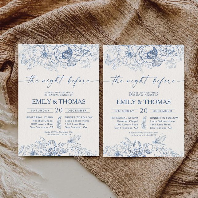 Invitación Floral Chinoiserie La noche anterior (Subido por el creador)