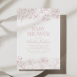 Invitación Floral Chinoiserie rosa Vintage Baby Shower<br><div class="desc">Invite a sus amigos y familiares a compartir la alegría de su llegada con esta invitación a la ducha de bebé de temática chinoiserie rosa.</div>
