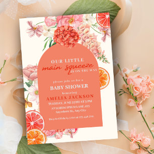 Invitación Floral cítricos limón fruta principal exprimida be