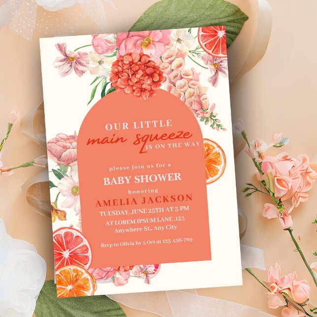 Invitación Floral cítricos limón fruta principal exprimida be (Subido por el creador)
