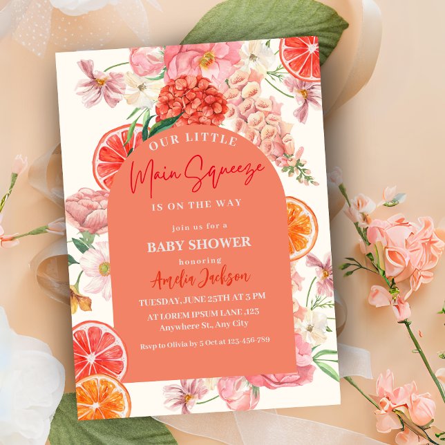 Invitación Floral cítricos limón fruta principal exprimida be (Subido por el creador)