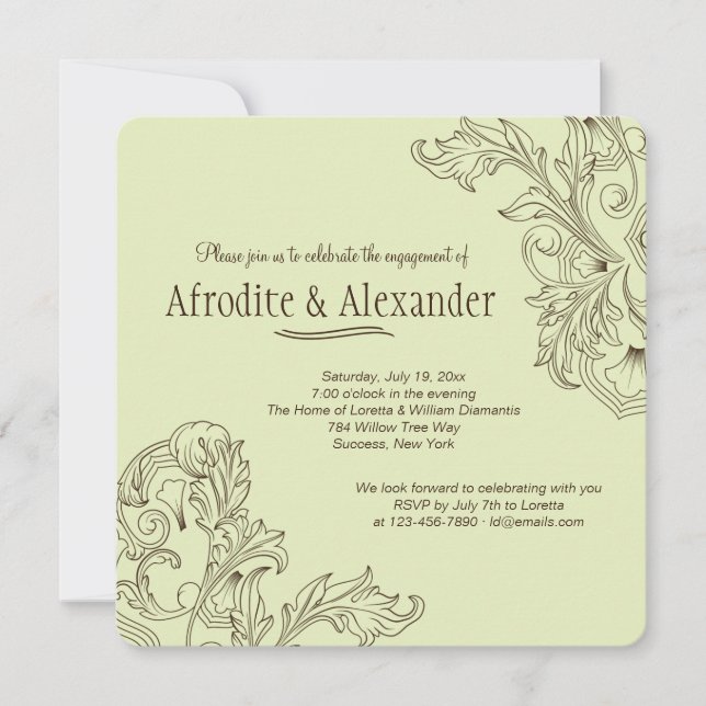 Invitación floral clásica (Anverso)