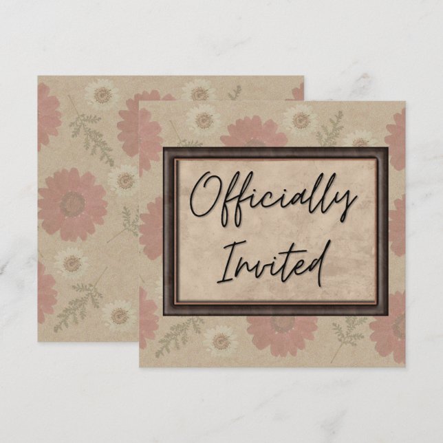 Invitación floral clásica (Anverso / Reverso)